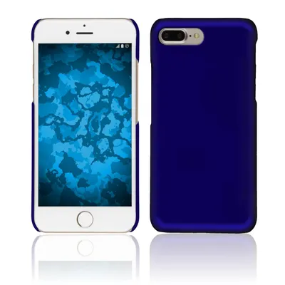 Produktbild von PhoneNatic Case kompatibel mit Apple iPhone 7 Plus / 8 Plus - Hülle blau gummiert Hard-case + 2 Schutzfolien