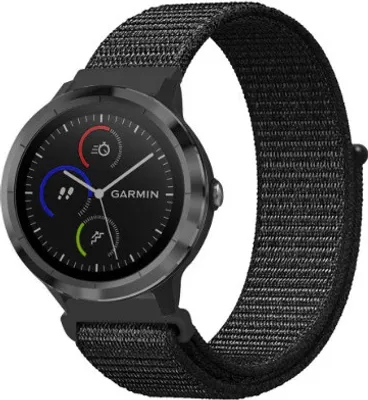 Produktbild von Strap-it Garmin Vivoactive 4 Armband Nylon - 45mm - Schwarz
