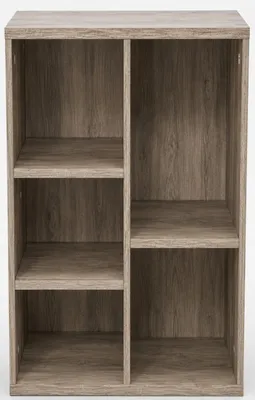 Produktbild von Hoppa! | Bücherregal | Würfelregal | Kinderregal | freistehendes Regal | 5 Fächer | 50 x 24 x 80 cm | Weiß
