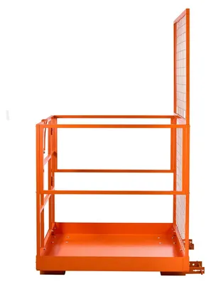 Productafbeelding van Veiligheidskooi voor vorkheftruck, 1225 x 1148 mm, robuuste werkmand voor vorkheftruck, draagvermogen 635,03 kg, inklapbare werkplatformmand met afvoergat en vergrendeling, geschikt voor de meeste hoogwerkzaamheden met een vorkheftruck