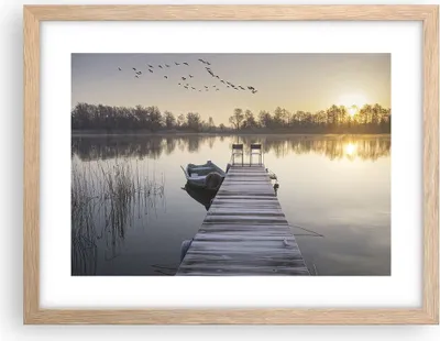 Produktbild von Gerahmtes Poster - Rahmen in heller Eiche - Brücke Westen die Sonne - 40x30 cm - Wand Bild - Wanddeko - Wandbilder - Wandposter - Bilderrahmen - Bilder - Kunstdruck - Wandbild - P2NAA40x30-4197