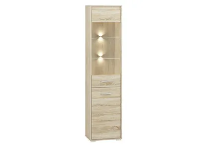 Produktbild von Vitrine – Glasvitrine – Standvitrine – Schmale Vitrine – AVO 05 – Sonoma Eiche – 48 cm – Moderner Vitrinenschrank mit Holzoptik