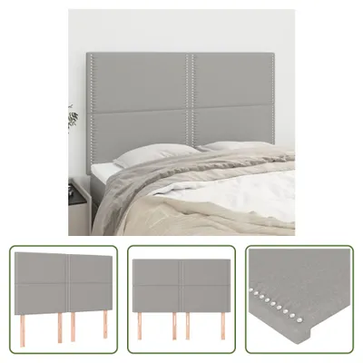 Produktbild von The Living Store Kopfteile 4 Stk. Hellgrau 72x5x78/88 cm Stoff