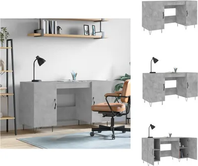Zdjęcie produktu dla vidaXL Biurko betonowe szare 140x50x75 cm materiał drewnopochodny - Biurka