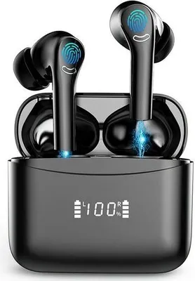 Produktbild von OKWISH Kopfhörer Bluetooth Wireless Kabellos In-Ear True Wireless Earbuds Tragbare Ladehülle Stereo Headset mit Mikrofon für Android iPhone Schwarz