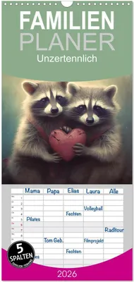 Produktbild von Familienplaner 2026 - Unzertennlich mit 5 Spalten (Wandkalender, 21 x 45 cm) CALVENDO