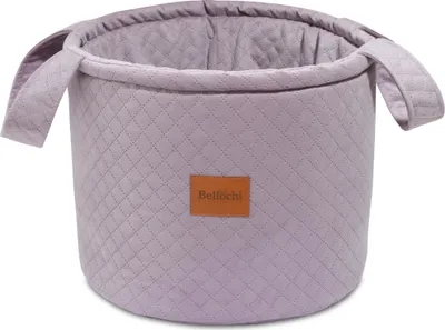 Image de Panier de rangement pour enfants Bellochi - 33 x 40 cm - chambre d'enfant spacieuse et polyvalente avec panier de rangement avec poignée - en velours doux rose poudré