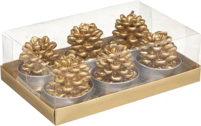 Produktbild von Kerze "teelicht" tannenzapfen x 6 140 g - Feeric Lights & Christmas