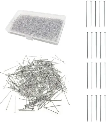 Produktbild von 2000 Stück Stecknadeln ohne Kopf, Edelstahl Stecknadeln in Box, Stecknadeln mit flachem Kopf, Wiederverwendbare Satin Kopf Kopfnadeln, Stecknadeln Nähen für Quilten Schmuck Basteln