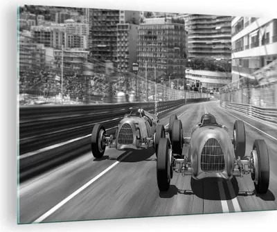 Produktbild von Bilder auf glas - Einteilig - Formel 1 Retro - 70x50cm - Glasbilder - Wandbilder - Bilder - zum Aufhängen bereit - Wanddekoration aus Glas - Glas Bilder - Wandbild auf Glas - GAA70x50-4843