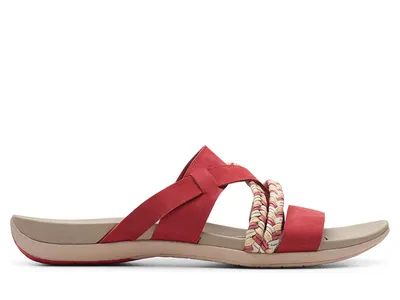 Zdjęcie produktu dla Czerwone skórzane sandały damskie CLARKS Tealite Slide 36