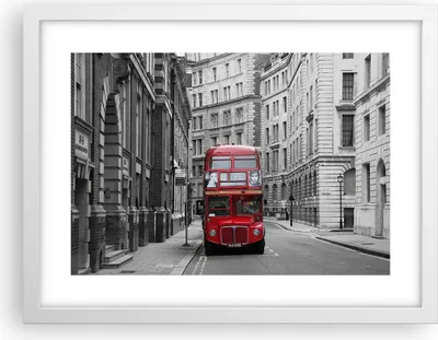 Produktbild von Gerahmtes Poster - Weißer Rahmen - Bus england urlaub london - 40x30 cm - Wand Bild - Wanddeko - Wandbilder - Kunstposter - Wandposter - Bilderrahmen - Bilder - Kunstdruck - Wandbild - P2WAA40x30-2153