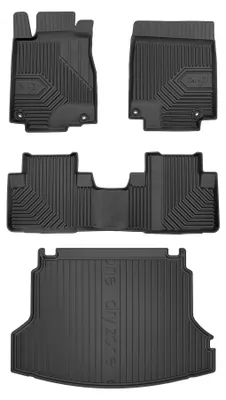 Productafbeelding van Rubberen automatten + kofferbakmat voor Honda CR-V IV 2012-2019 (SUV) – 4-delig, zwart, op maat – Wielganizator