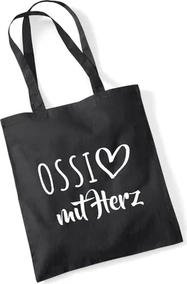 Produktbild von Huuraa Jutebeutel Ossi mit Herz 10 Liter Black Baumwolle Tasche Geschenkidee