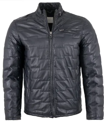 Produktbild von Bugatti - Herren Lederjacke Steppjacke Lammnappa navy : 56