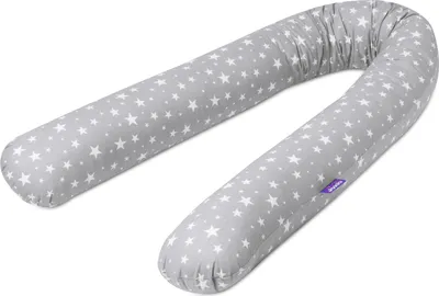 Produktbild von Bettschlange 180 cm [100% Baumwolle - Graue Sterne] Bettumrandung Bettrolle Babybettschlange 1,8m