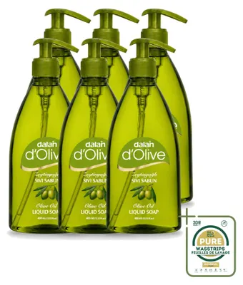 Produktbild von 6 x Dalan d'Olive Flüssigseife - Pflegend mit Olivenöl - 400 ml - Vorratspackung - 6 Stücke