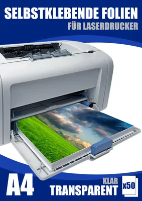 Produktbild von Folie Selbstklebend Transparent Klar Laser DIN A4 50 Blatt Stark Outdoor