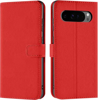 Produktbild von Conie Klapp Tasche für Google Pixel 9 Pro XL Kartenfach Rundumschutz Hülle in Rot