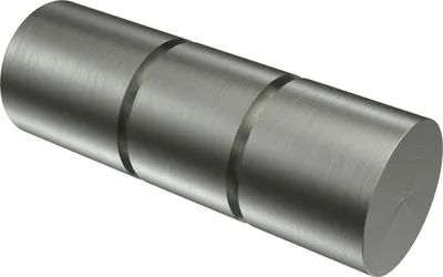 A single metal cylinder with three grooves, shown on a white background.