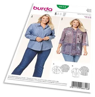 Obrázek produktu pro Střih Burda 6614 - Košile pro plnoštíhlé