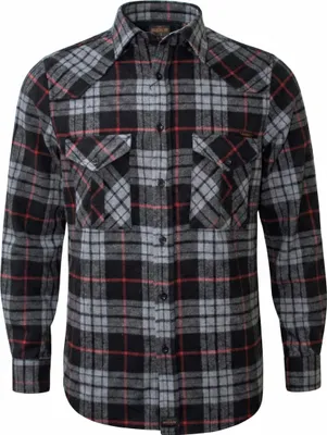 Produktbild von ROCK-IT Apparel Herren Flanellhemd Langarm Karo, regular Fit Medium Schwarz/Weiß/Grau kariert