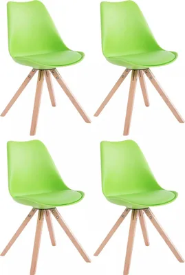 Produktbild von In And OutdoorMatch Esszimmerstühle Libby - Grün - Sitzhöhe 48cm - Schalenstuhl - Wohnzimmerstühle - Besucherstuhl - Küchenstühle - 4er Set