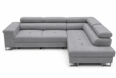 Produktbild von Ecksofa L-Form ALVARO in Hellgrau 275 x 90 x 202 cm mit Schlaffunktion und Bettkasten Rechts, KI-generiertes Bild