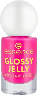 A studio shot of a mini nail polish bottle.