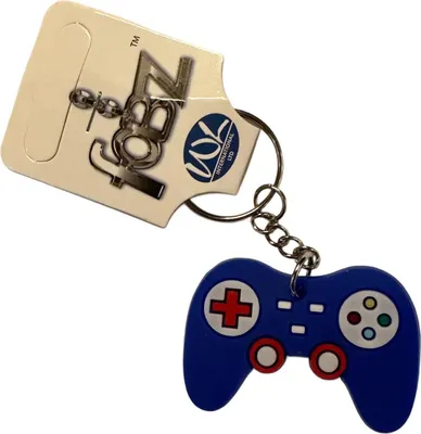 Produktbild von Schlüsselanhänger Mini Anhänger Geschenk Cartoon Schlüsselanhänger Silikon Schlüsselanhänger für Handyhülle Charme Rucksack Geschenk Game Controller blau