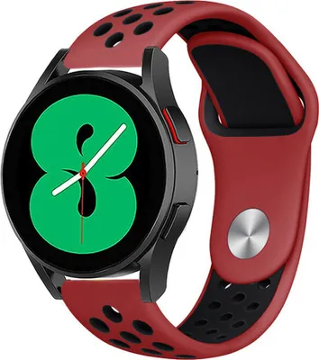 Produktbild von Strap-it Samsung Galaxy Watch 4 - 44mm Sportarmband (Rot/Schwarz)