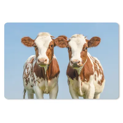 Produktbild von MuchoWow® Schreibtischunterlage Kühe - Himmel - Tiere - Bauernhof - Porträt 60x40 cm - XXL Mauspad - Großes Mauspad