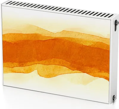 Produktbild von Sonniges Orange – Magnetische Heizkörperabdeckung – 80x60 cm – Magnet Heizkörperabdeckung – 3D Würfel – Heizkörperverkleidung – Magnetische Wandverkleidung – Wetterfest