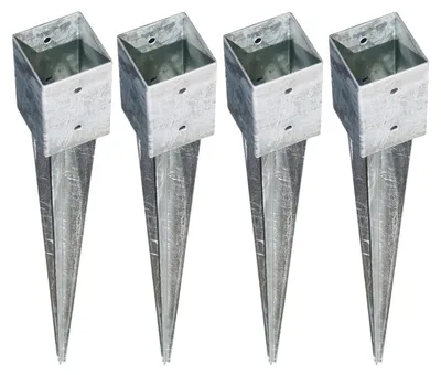 Produktbild von BURI 4x Bodenhülse Einschlagbodenhülse 7x7 cm Einschlaghülse Pfostenträger verzinkt