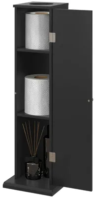 Produktbild von Dreistufiger Toilettenpapierhalter mit Papierspender, fš¹r kleine Badezimmer, schwarz