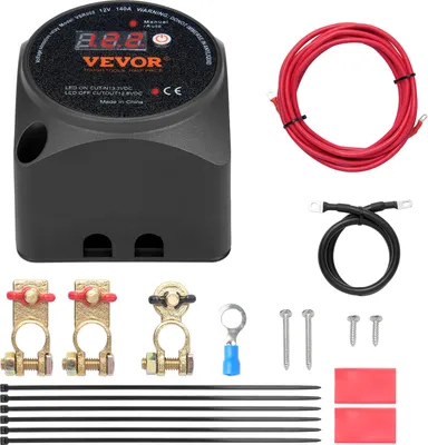 Obrázek produktu pro VEVOR duální relé pro odpojení baterie, 12 V, 140 A, manuální a automatický režim, napěťově citlivé relé VSR s LCD displejem, pro čtyřkolky, UTV, obytné vozy, karavany, nákladní automobily, lodě, jachty