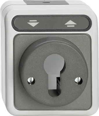 Image de MERTEN GMBH Interrupteur à bouton-poussoir pour volets roulants MEG3717-8029 gris clair AQUASTAR