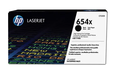 Obrázok produktu pre HP Originálna čierna tonerová kazeta s vysokou výťažnosťou 654X LaserJet, 20500 strany, Čierna, 1 kusov