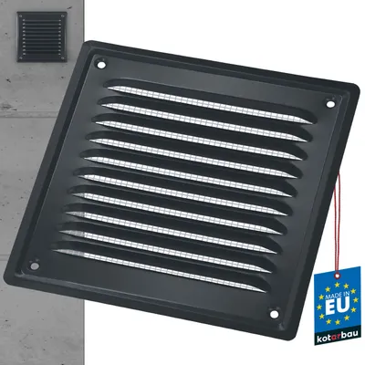 Produktbild von KOTARBAU® Lüftungsgitter 165 x 165 mm Lüftung mit Gitter Belüftungsgitter Stahl Grau Belüftungsgitter mit Insektenschutz Lüftungsabdeckung