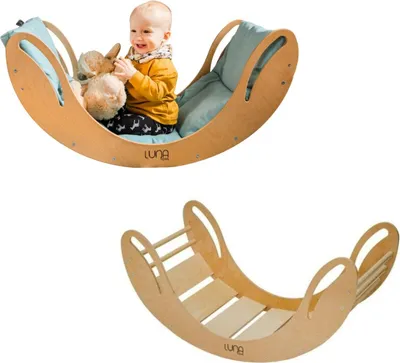 Zdjęcie produktu dla Łuk wspinaczkowy drewniana huśtawka "Smile" | Trójkąt wspinaczkowy dla dzieci | Zabawki Montessori | Plac zabaw Rockerboard