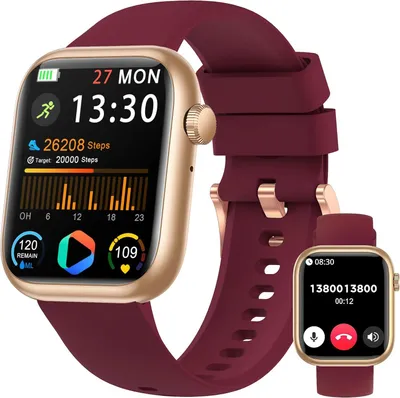 Produktbild von Smartwatch Damen Herren, 1.83" HD Schrittzähler/Blutdruckmessung/Pulsuhren/Telefonfunktion, Schlaftracker, 120+ Sportmodi, IP68 Wasserdicht Fitnessuhr