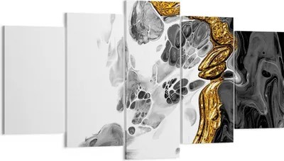 Produktbild von Bild auf Leinwand - Leinwandbild - 5 Teile - Abstraktion verschüttet Kontrast - 160x85cm - Wand Bild - Wanddeko - Wandbilder - Leinwanddruck - Bilder - Wanddekoration - Leinwand bilder - EA160x85-4498