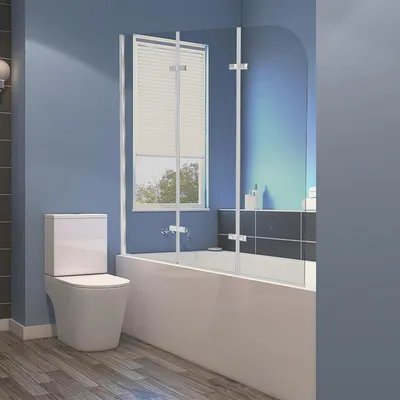 Produktbild von Vigevee Duschwand für Badewanne 120x140cm, 2 Teilige Faltbare Glas Duschtrennwand aus 6mm Sicherheitsglas (EGS), Badewannenaufsatz, Silber Transparent