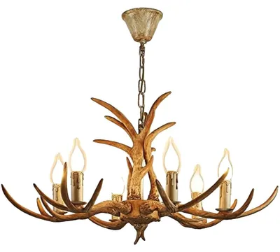 Image de Lustre, modèle 6 lumières, style Art Déco, couleur marron