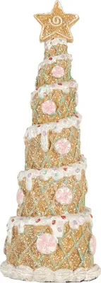 Immagine prodotto di Clayre & Eef Decorazione natalizia Albero di Natale Ø 9x25 cm Plastica marrone