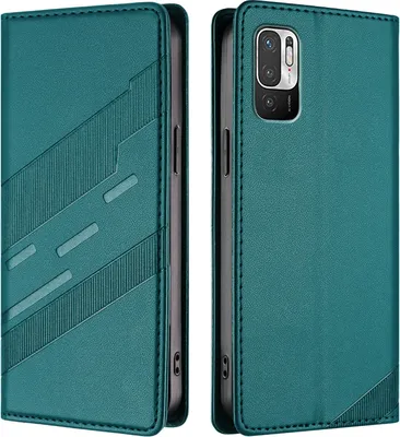 Image de Etui pour Xiaomi Redmi 10, étui portefeuille en cuirPolyuréthaneavec fente pour cartes et fonction stand Grün