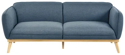 Zdjęcie produktu dla BELIANI Sofa 3-osobowa niebieska tapicerowana drewniane nóżki w stylu skandynawskim kanapa