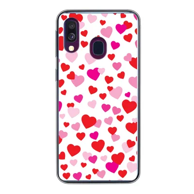 Produktbild von MuchoWow® Handyhülle Schutzhülle Hülle für Samsung Galaxy A40 Eine Illustration mit bunten Herzen Silikon Softcase Handy Hülle - Handy-Tasche