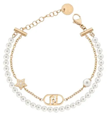 Immagine prodotto di Bracciale doppio con perline sintetiche e pietre LJ3166