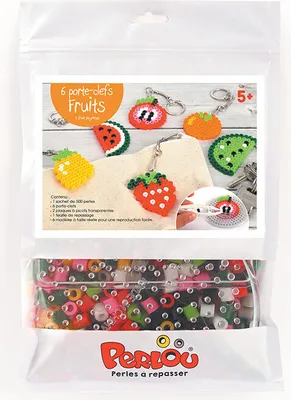Immagine prodotto di Set di perline da stiro - 6 portachiavi a forma di frutta